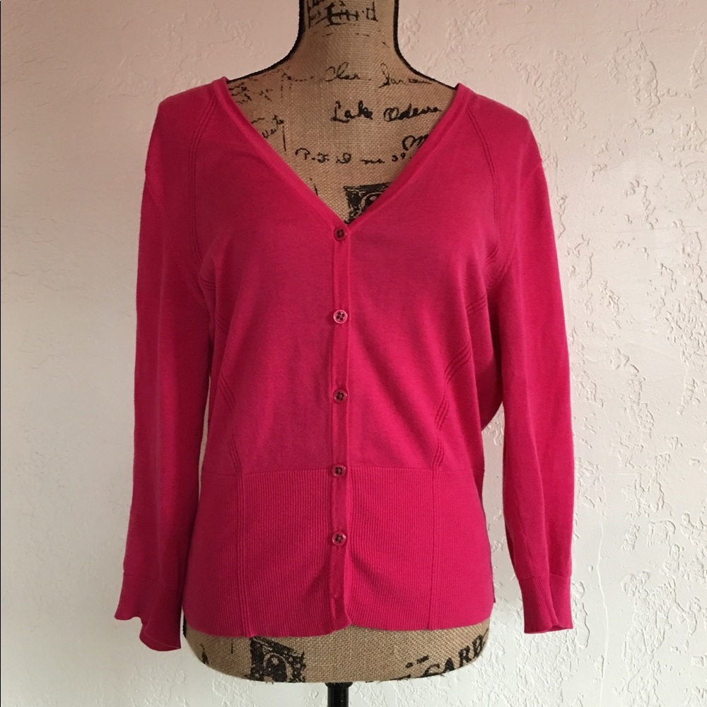 CAbi Style #885 Pink Cardigan Long Sleeve V-Neck